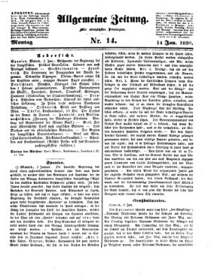 Allgemeine Zeitung Montag 14. Januar 1839