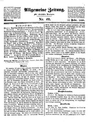 Allgemeine Zeitung Montag 11. Februar 1839