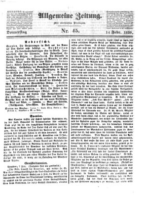 Allgemeine Zeitung Donnerstag 14. Februar 1839