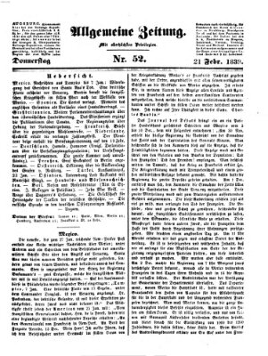 Allgemeine Zeitung Donnerstag 21. Februar 1839