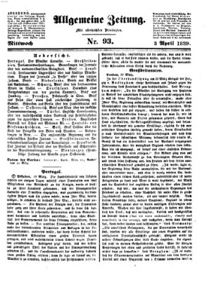 Allgemeine Zeitung Mittwoch 3. April 1839