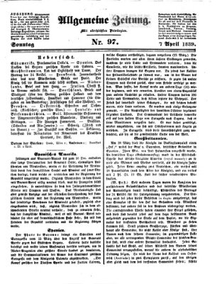 Allgemeine Zeitung Sonntag 7. April 1839