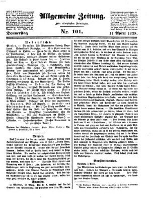 Allgemeine Zeitung Donnerstag 11. April 1839