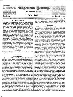 Allgemeine Zeitung Freitag 19. April 1839