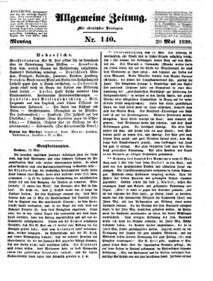 Allgemeine Zeitung Montag 20. Mai 1839