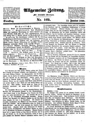 Allgemeine Zeitung Dienstag 11. Juni 1839