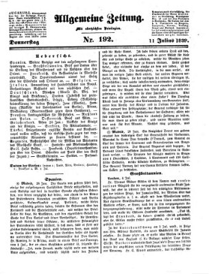 Allgemeine Zeitung Donnerstag 11. Juli 1839