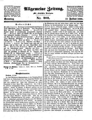 Allgemeine Zeitung Sonntag 21. Juli 1839