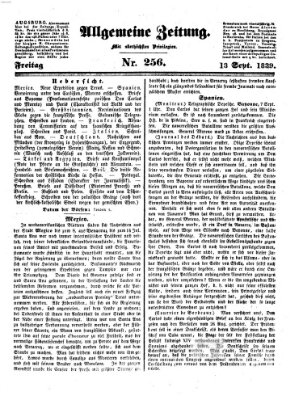 Allgemeine Zeitung Freitag 13. September 1839