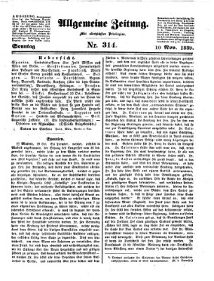 Allgemeine Zeitung Sonntag 10. November 1839
