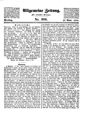 Allgemeine Zeitung Freitag 29. November 1839