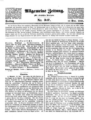 Allgemeine Zeitung Freitag 13. Dezember 1839