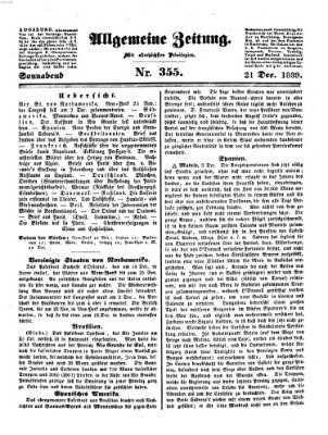 Allgemeine Zeitung Samstag 21. Dezember 1839