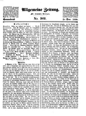 Allgemeine Zeitung Samstag 28. Dezember 1839