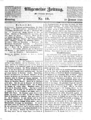 Allgemeine Zeitung Sonntag 19. Januar 1840
