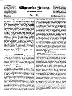 Allgemeine Zeitung Montag 10. Februar 1840