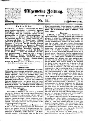 Allgemeine Zeitung Montag 24. Februar 1840