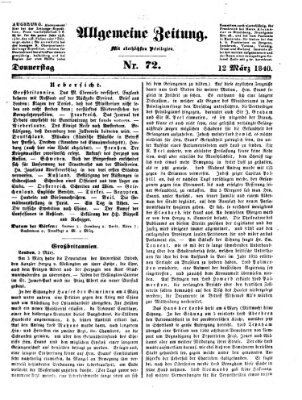 Allgemeine Zeitung Donnerstag 12. März 1840