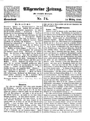 Allgemeine Zeitung Samstag 14. März 1840