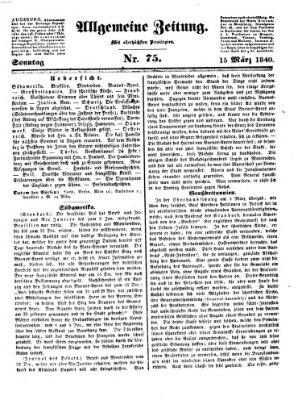 Allgemeine Zeitung Sonntag 15. März 1840