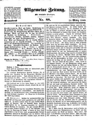 Allgemeine Zeitung Samstag 28. März 1840