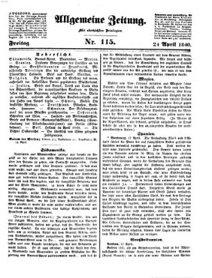 Allgemeine Zeitung Freitag 24. April 1840