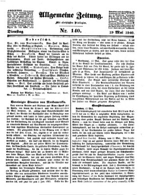 Allgemeine Zeitung Dienstag 19. Mai 1840