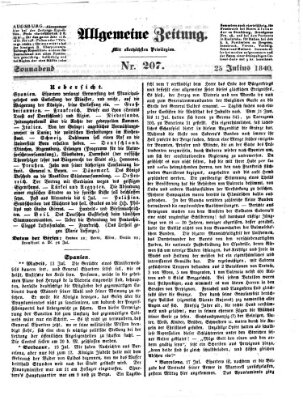 Allgemeine Zeitung Samstag 25. Juli 1840