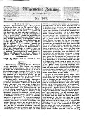 Allgemeine Zeitung Freitag 18. September 1840