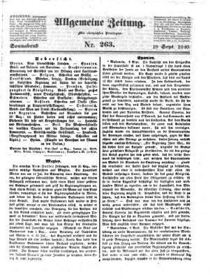 Allgemeine Zeitung Samstag 19. September 1840