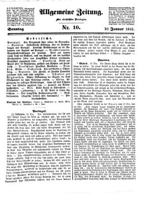 Allgemeine Zeitung Sonntag 10. Januar 1841