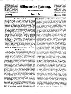 Allgemeine Zeitung Freitag 15. Januar 1841