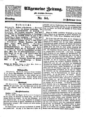 Allgemeine Zeitung Dienstag 23. Februar 1841