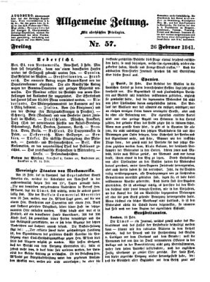 Allgemeine Zeitung Freitag 26. Februar 1841