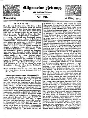 Allgemeine Zeitung Donnerstag 11. März 1841