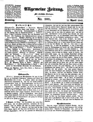 Allgemeine Zeitung Sonntag 11. April 1841