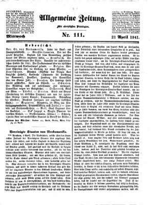 Allgemeine Zeitung Mittwoch 21. April 1841