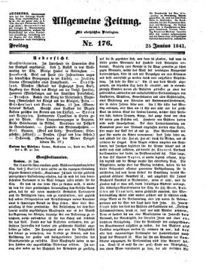 Allgemeine Zeitung Freitag 25. Juni 1841