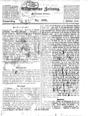 Allgemeine Zeitung Donnerstag 1. Juli 1841