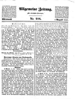 Allgemeine Zeitung Mittwoch 4. August 1841