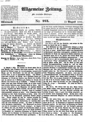 Allgemeine Zeitung Mittwoch 11. August 1841
