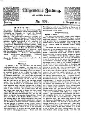Allgemeine Zeitung Freitag 20. August 1841