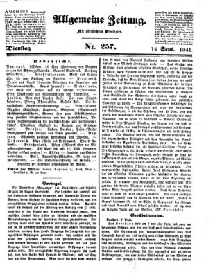 Allgemeine Zeitung Dienstag 14. September 1841