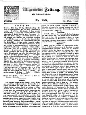 Allgemeine Zeitung Freitag 15. Oktober 1841