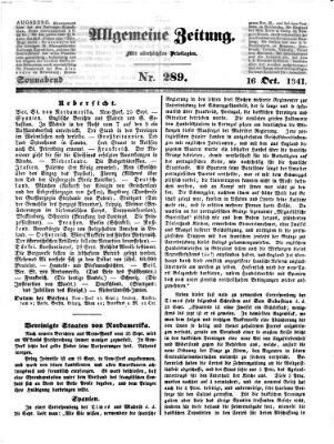 Allgemeine Zeitung Samstag 16. Oktober 1841