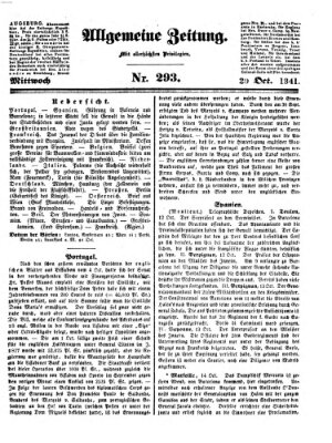 Allgemeine Zeitung Mittwoch 20. Oktober 1841