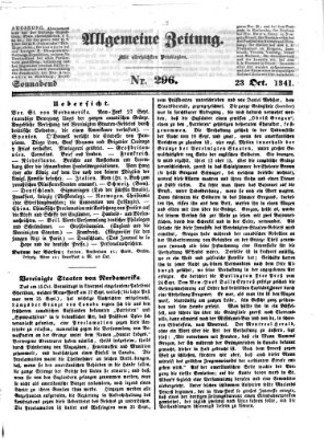 Allgemeine Zeitung Samstag 23. Oktober 1841
