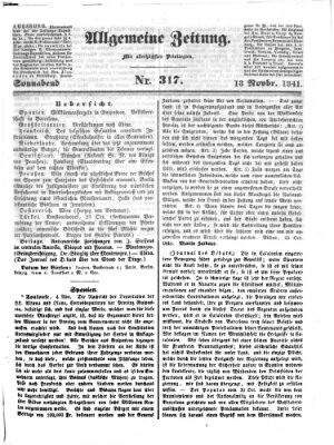 Allgemeine Zeitung Samstag 13. November 1841