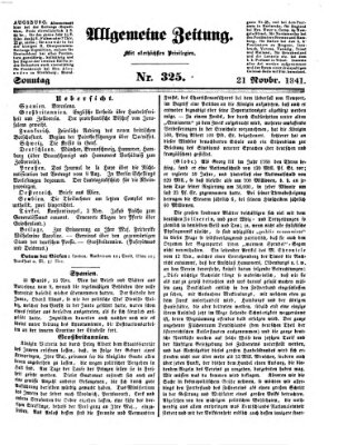 Allgemeine Zeitung Sonntag 21. November 1841