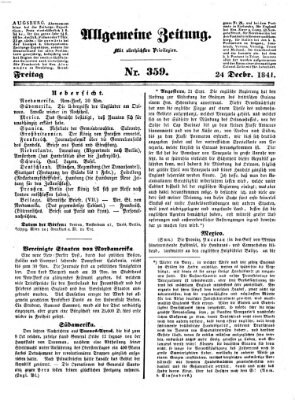 Allgemeine Zeitung Freitag 24. Dezember 1841